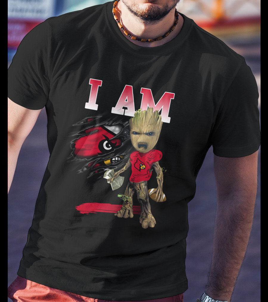 I Am Groot Louisville Cardinals Football Fan T-Shirt