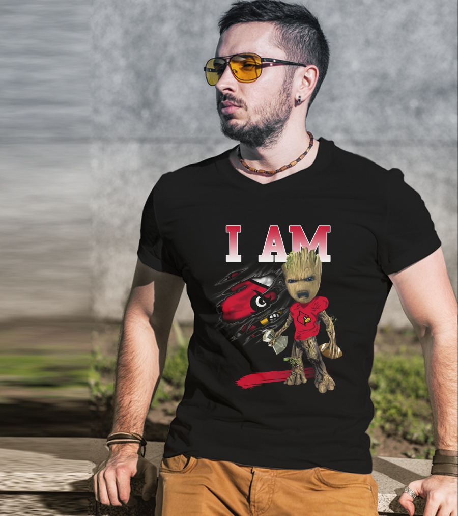 I Am Groot Louisville Cardinals Football Fan T-Shirt