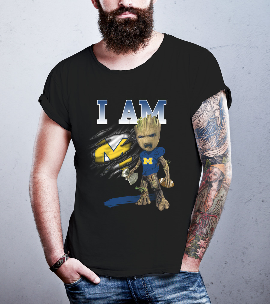I Am Michigan Groot Football Axe M T-Shirt