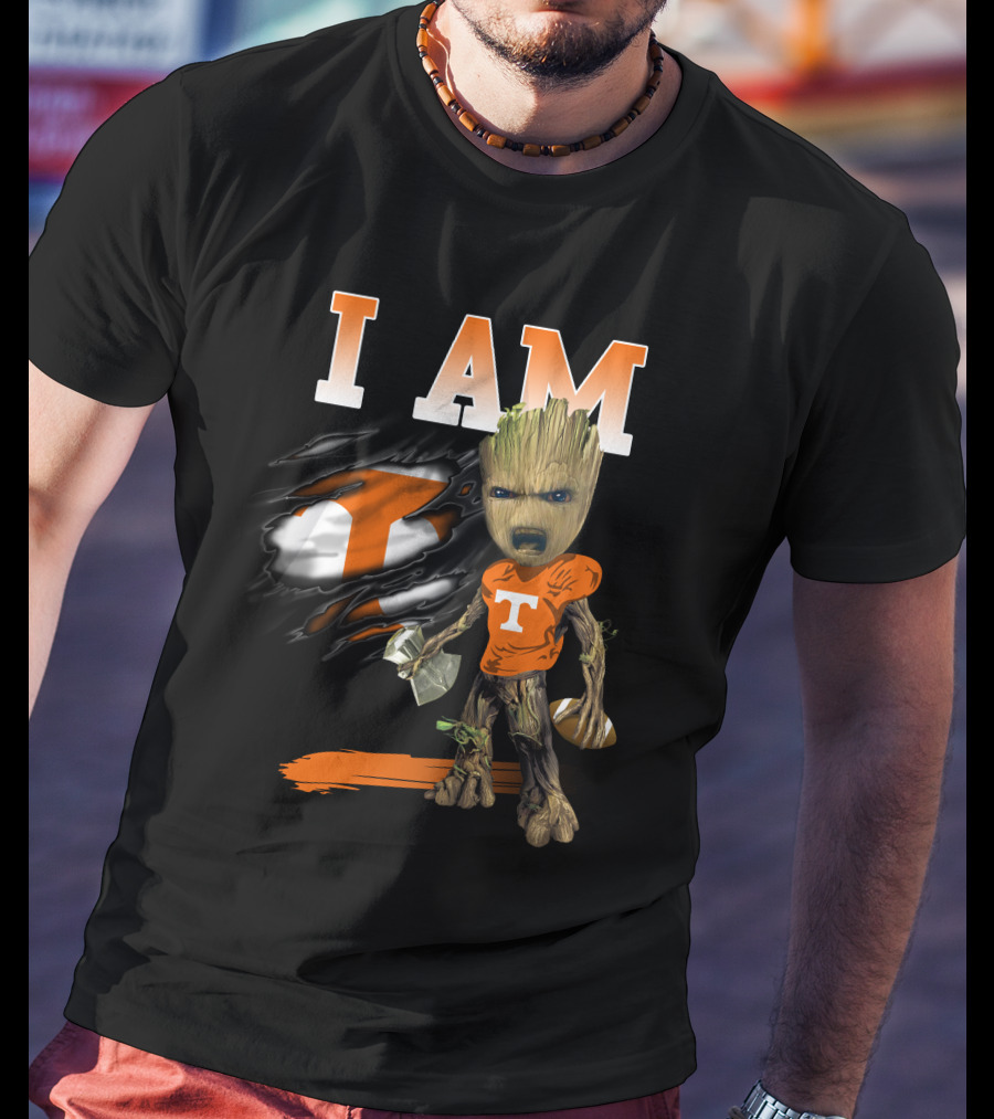 I Am Groot Tennessee Volunteers Fan Iconic Football Fusion T-Shirt