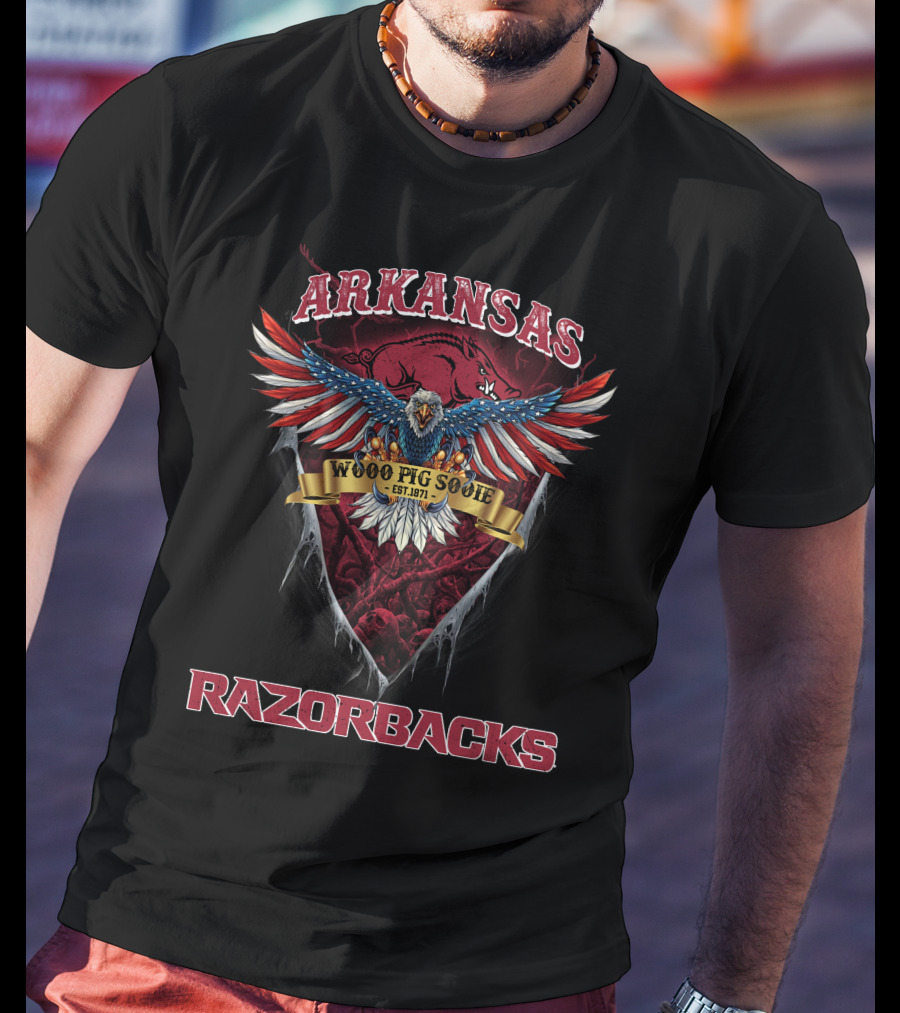 Arkansas Razorbacks Woo Pig Sooie Est.1871 Eagle T-Shirt