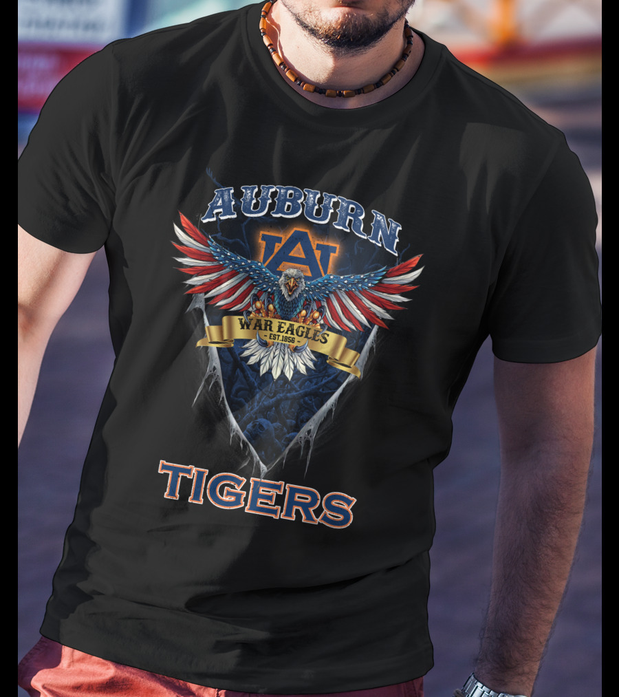 Auburn Tigers War Eagles Est. 1856 Usa Eagle T-Shirt
