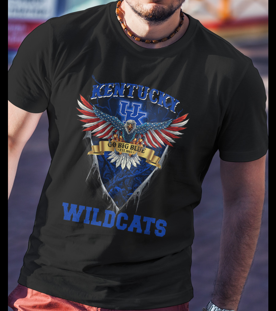 Kentucky Wildcats Go Big Blue Us Eagle Est. 1865 T-Shirt