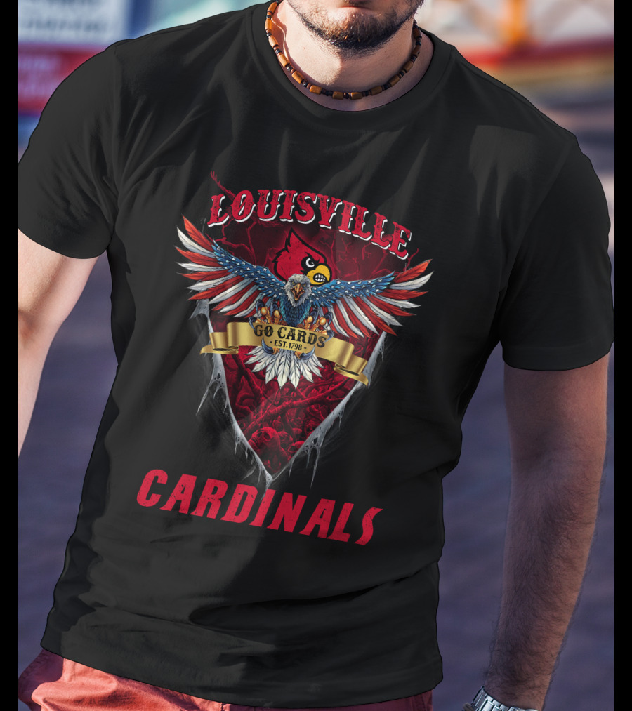 Louisville Cardinals Us Eagle Go Cards Est. 1798 T-Shirt