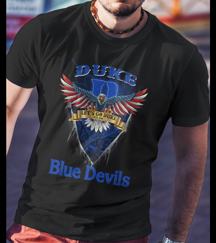 Duke Blue Devils Us Eagle Let's Go Duke Est. 1838 T-Shirt