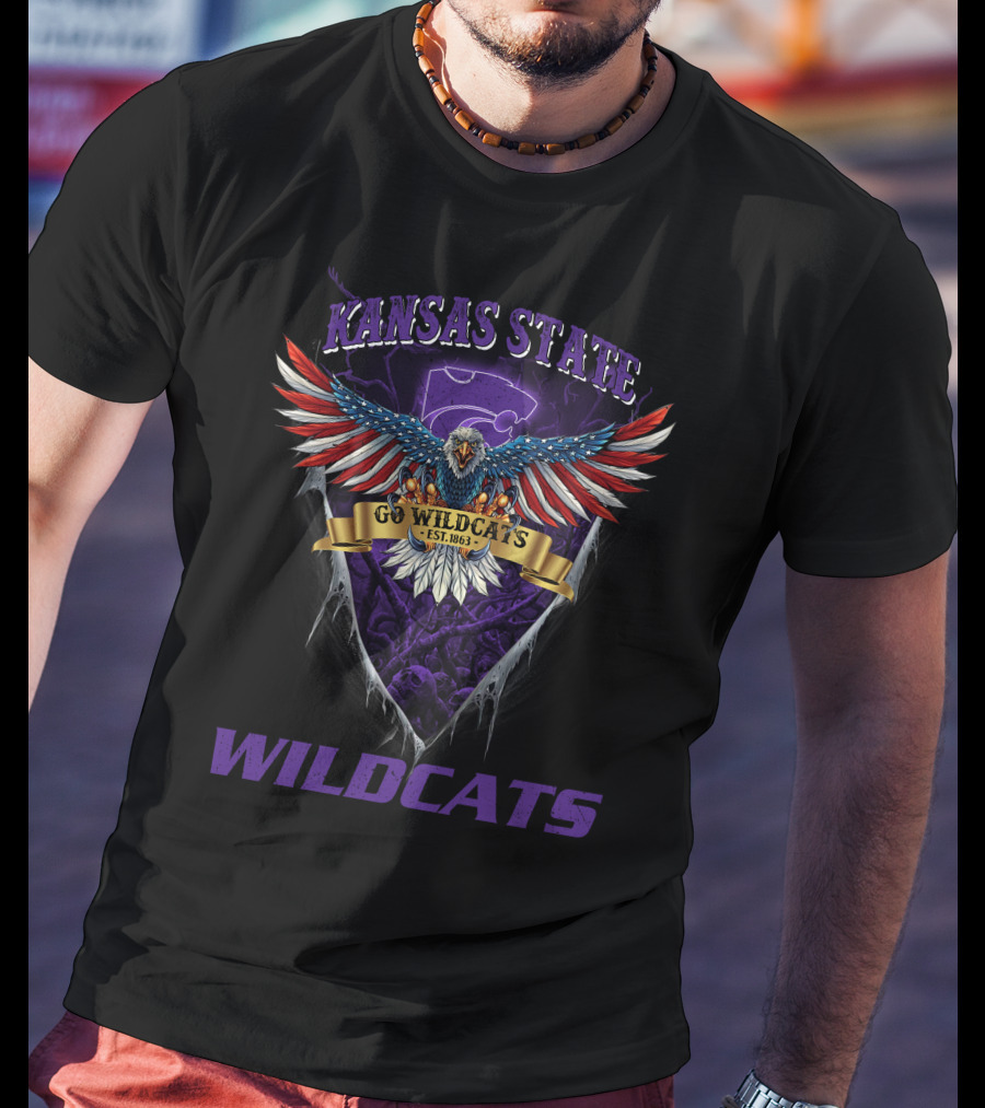 Kansas State Go Wildcats Est. 1863 Us Eagle Wildcats T-Shirt