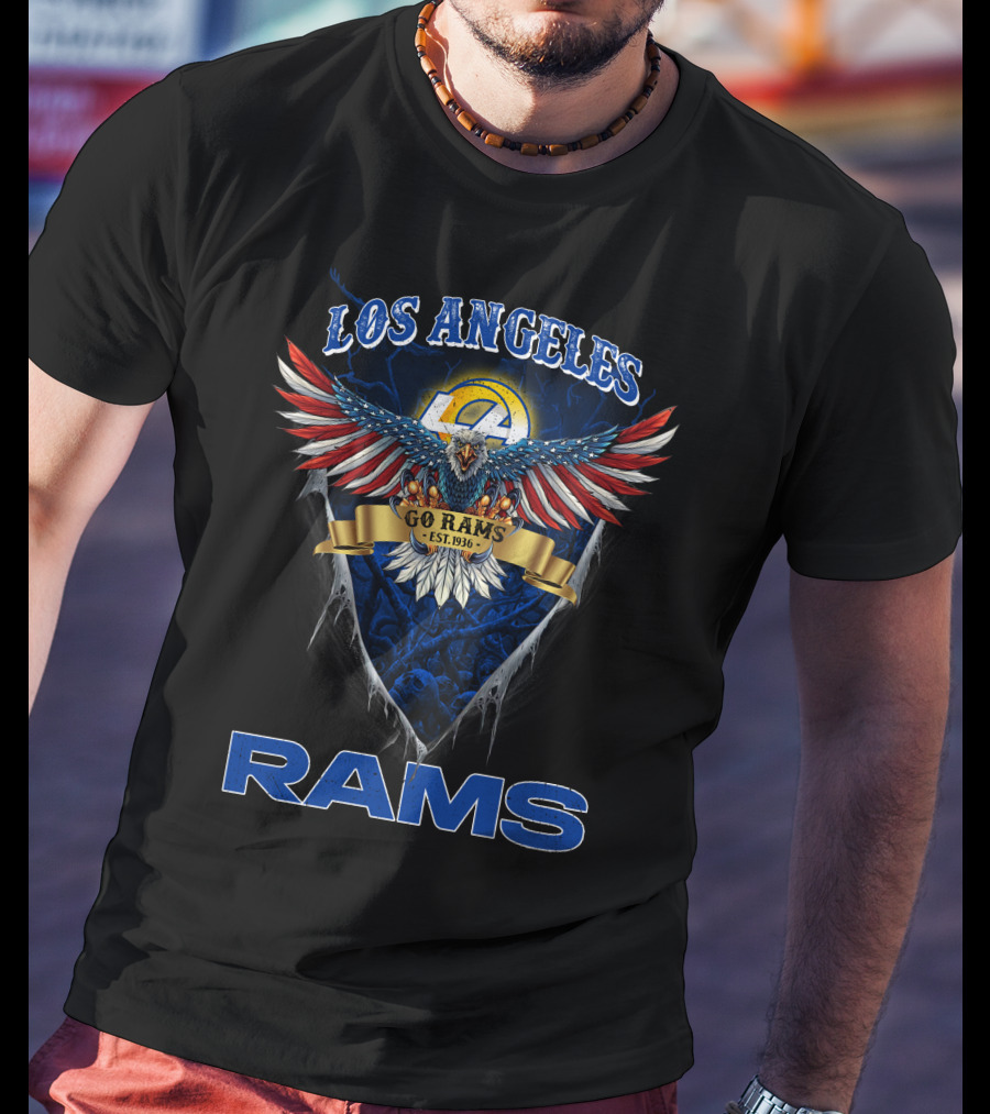 Los Angeles Rams Go Rams Est. 1936 Us Eagle Nfl T-Shirt