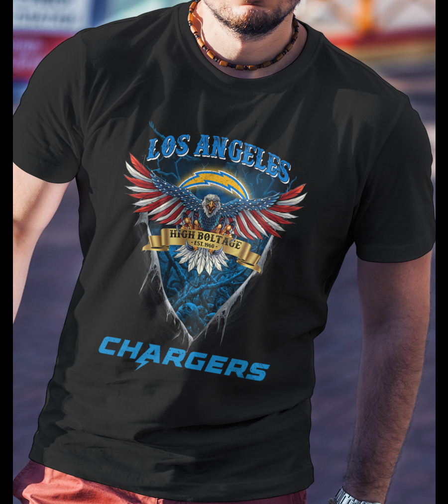 Los Angeles Chargers High Voltage Us Eagle Est. 1960 T-Shirt