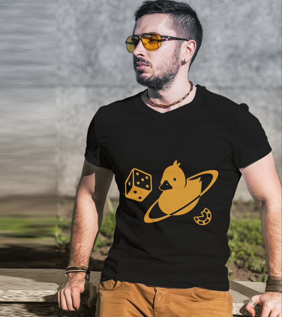 Duck Saturn Dice Horseshoe Iconic Elements T-Shirt