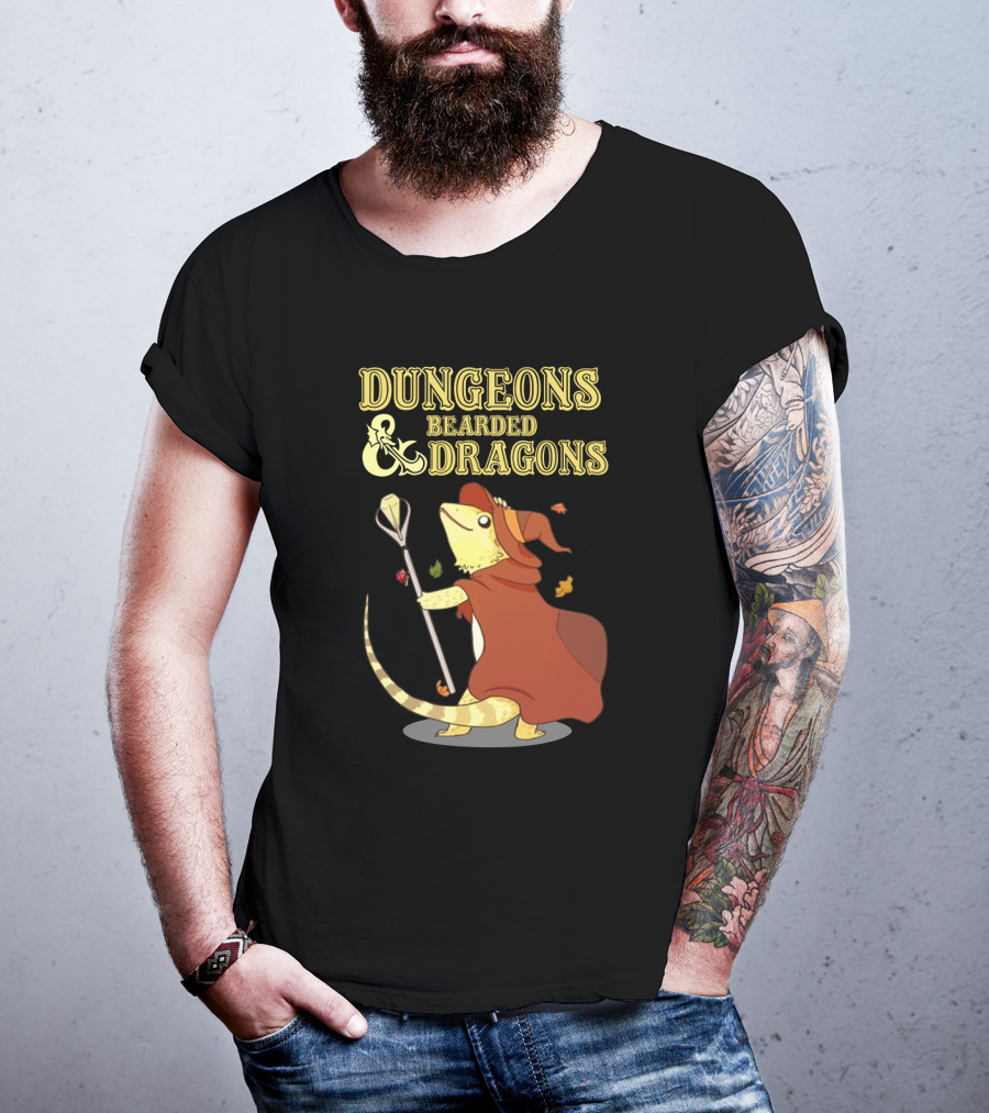 Dungeons Bearded Dragons Wizard With Staff Costume T-Shirt