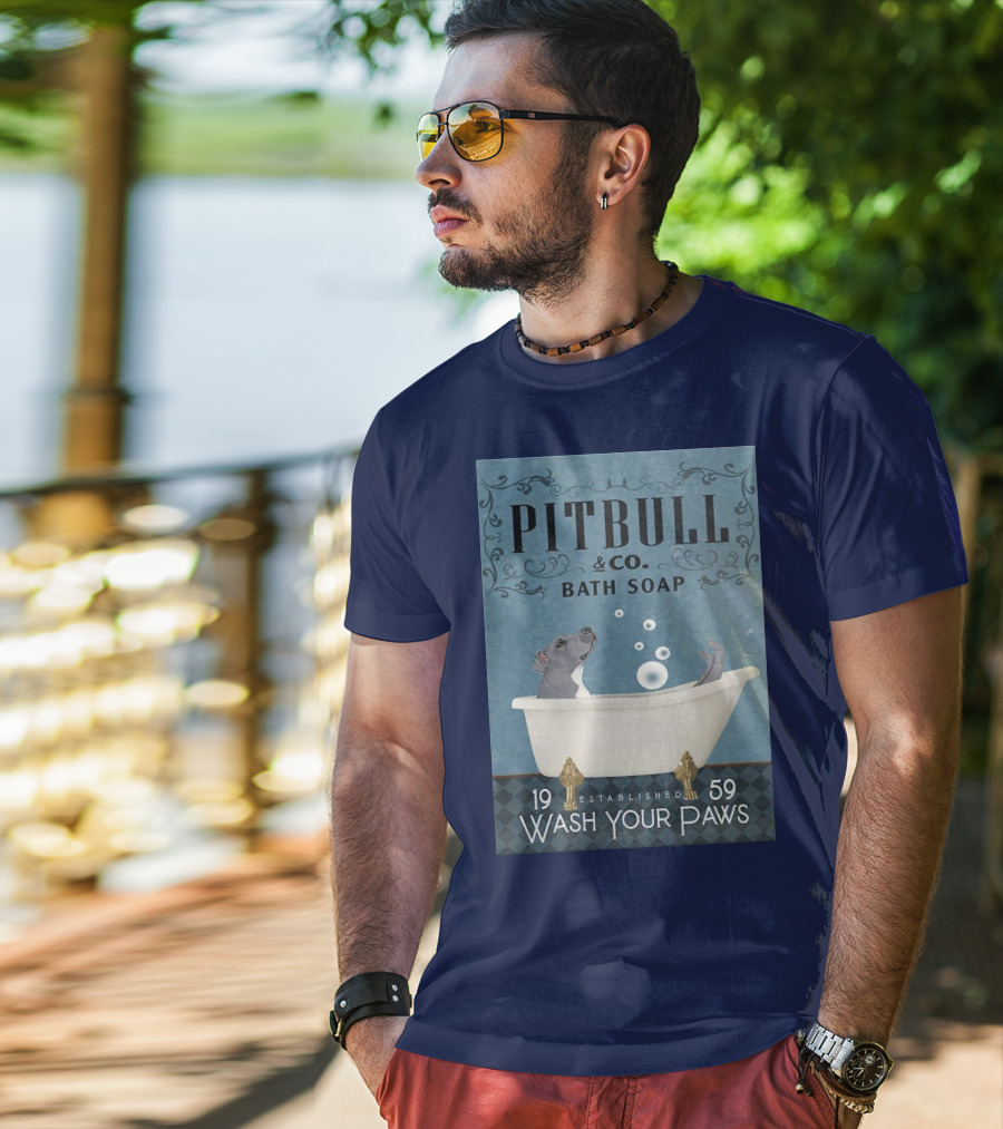 Pitbull And Co. Bath Soap Established 1959 Wash Your Paws T-Shirt