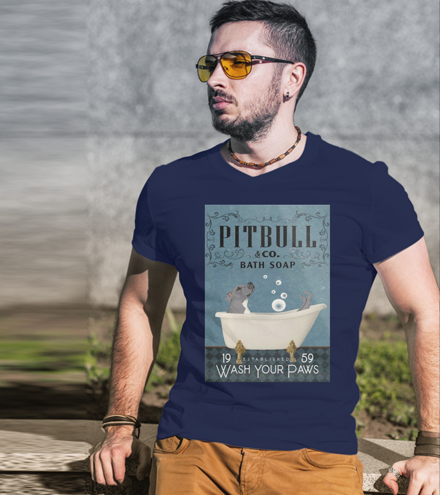 Pitbull And Co. Bath Soap Established 1959 Wash Your Paws T-Shirt
