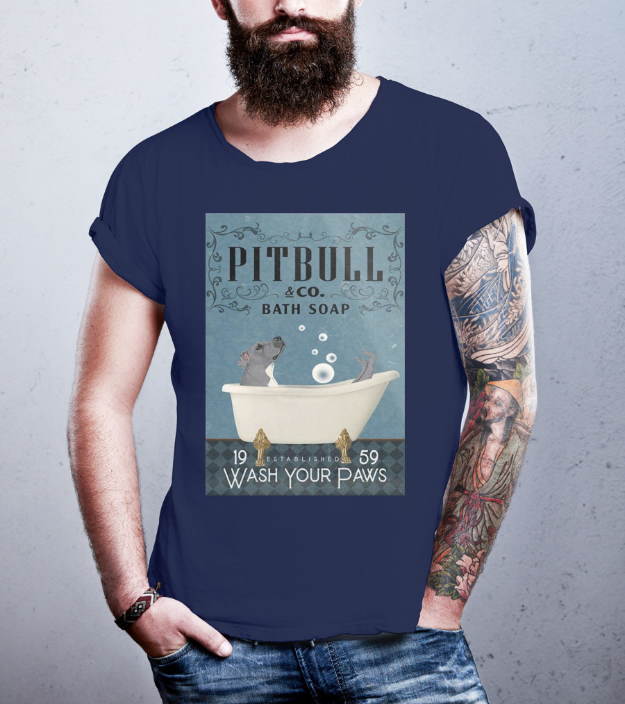Pitbull And Co. Bath Soap Established 1959 Wash Your Paws T-Shirt