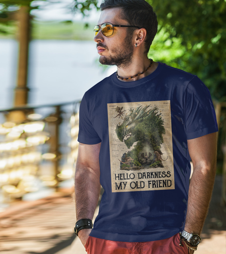 Dragon Hello Darkness My Old Friend Dictionary Page T-Shirt