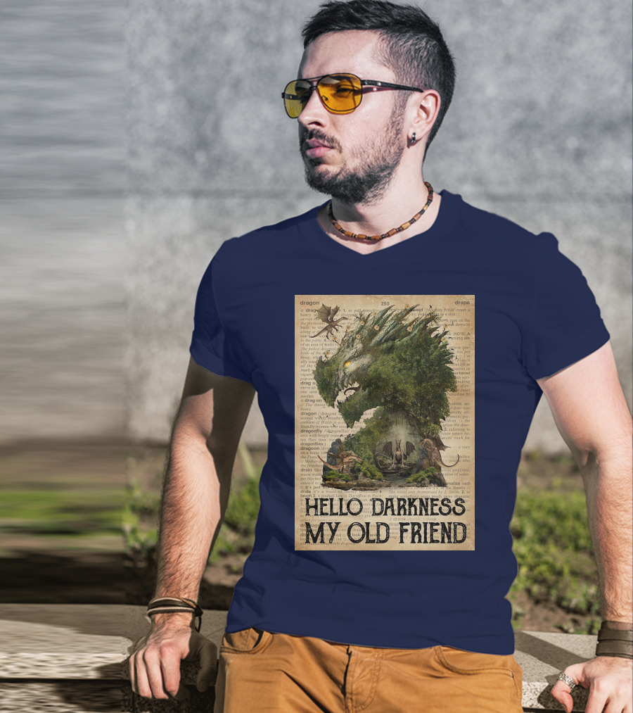 Dragon Hello Darkness My Old Friend Dictionary Page T-Shirt
