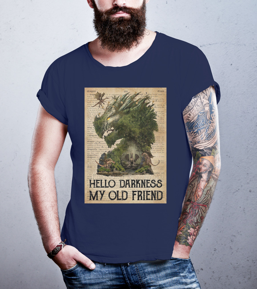 Dragon Hello Darkness My Old Friend Dictionary Page T-Shirt