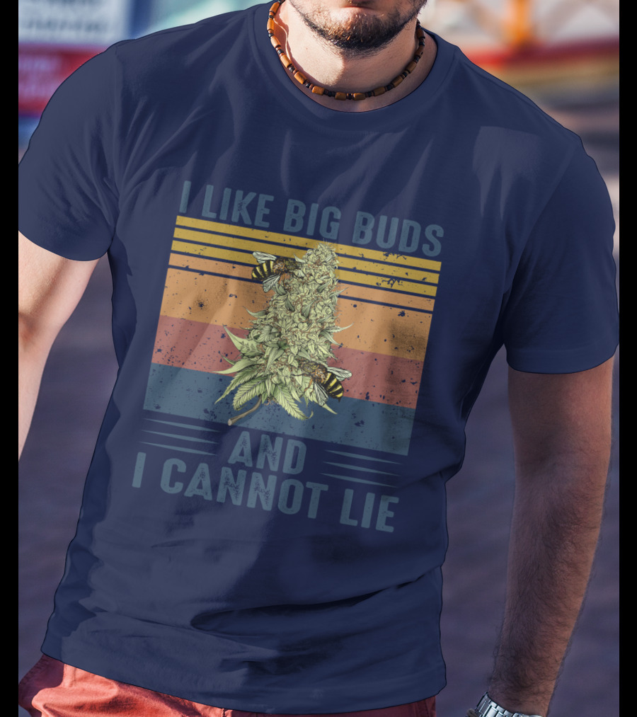 I Like Big Buds And I Cannot Lie Bees Vintage Stripes T-Shirt