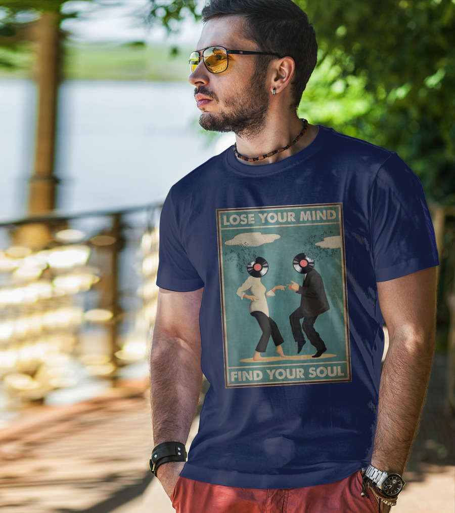 Pulp Fiction Lose Your Mind Find Your Soul Dancing Vinyl Heads T-Shirt