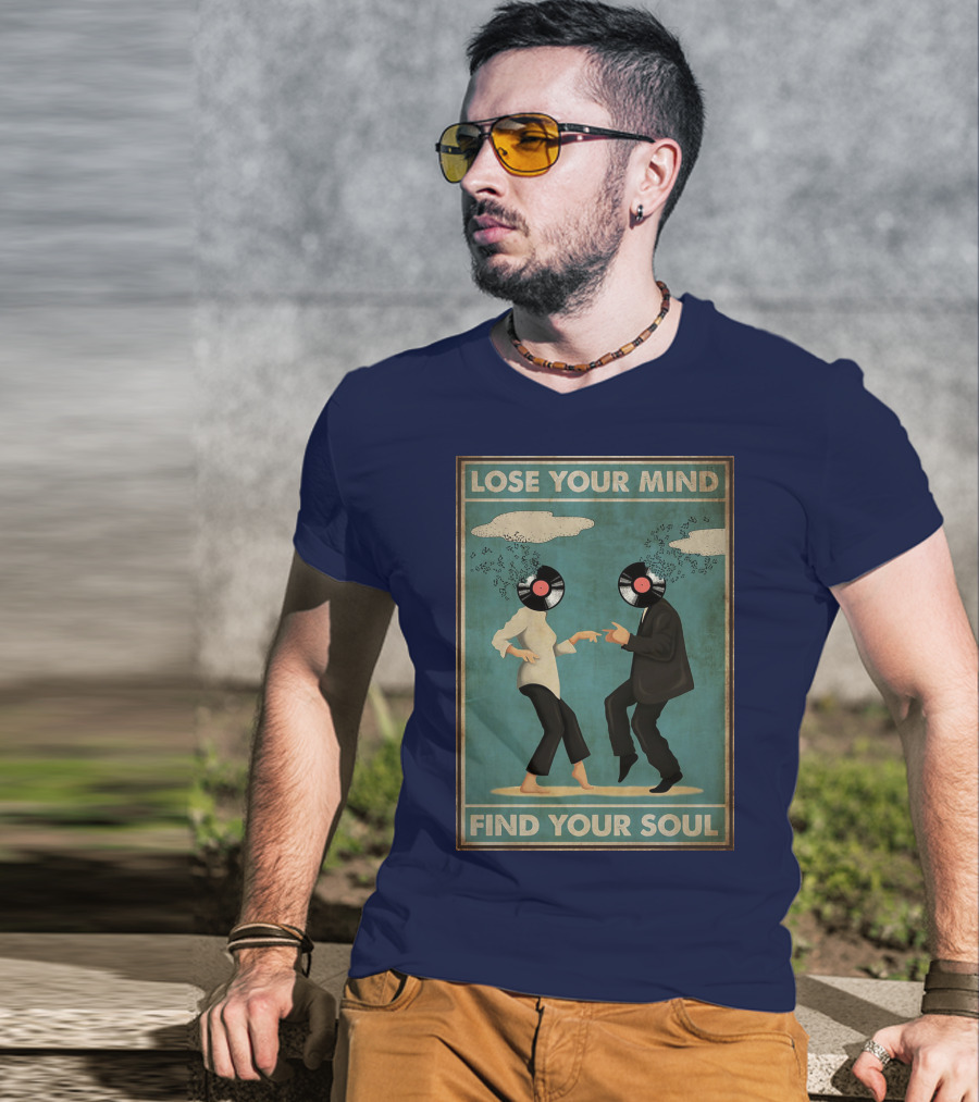 Pulp Fiction Lose Your Mind Find Your Soul Dancing Vinyl Heads T-Shirt