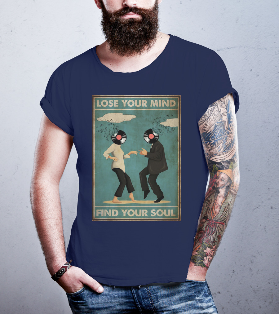 Pulp Fiction Lose Your Mind Find Your Soul Dancing Vinyl Heads T-Shirt