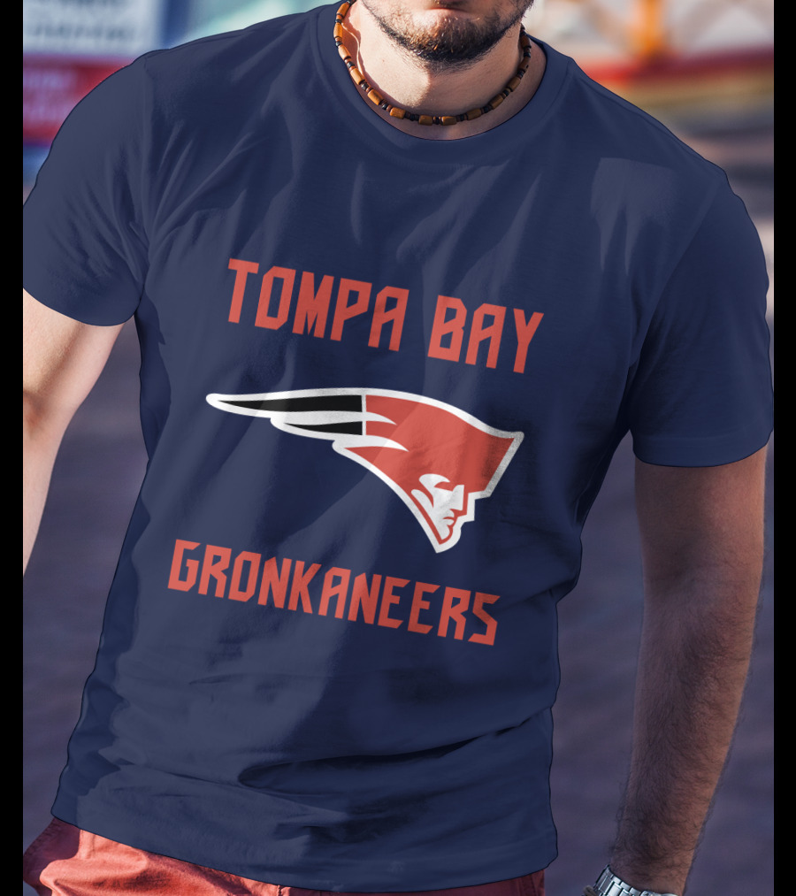 Tompa Bay Gronkaneers New England Patriots Logo Combination T-Shirt