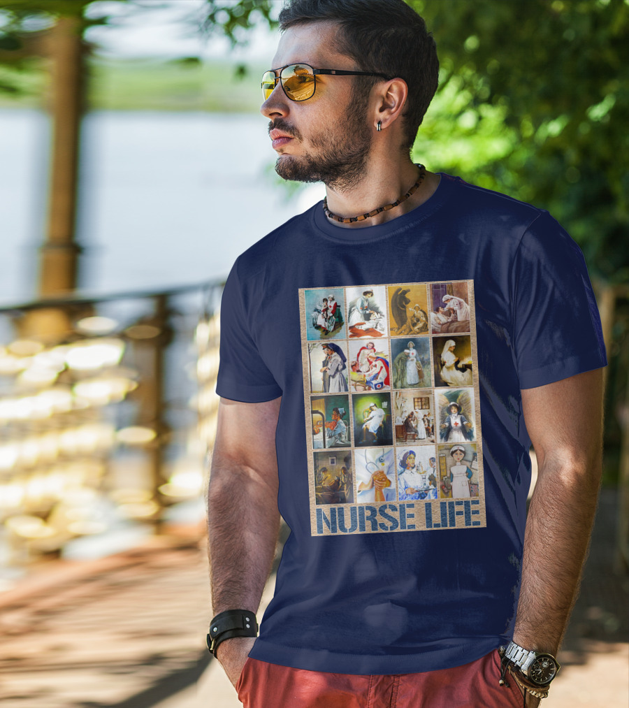 Nurse Life Vintage Nursing Images Collage T-Shirt