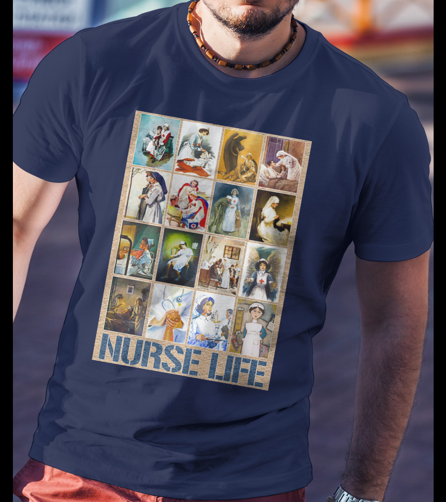 Nurse Life Vintage Nursing Images Collage T-Shirt