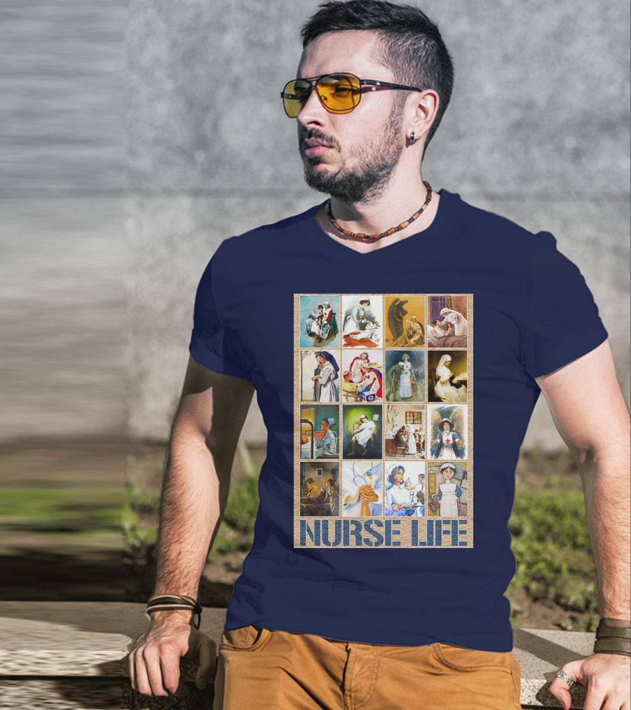 Nurse Life Vintage Nursing Images Collage T-Shirt