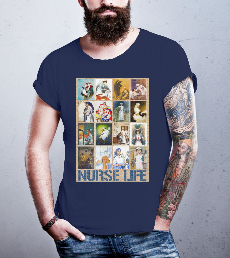 Nurse Life Vintage Nursing Images Collage T-Shirt