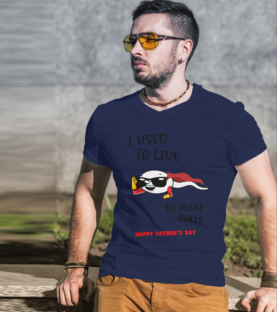 I Used To Live In Your Balls Happy Father's Day T-Shirt