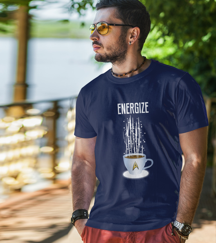 Energize Star Trek Coffee Oversized Plus Size T-Shirt