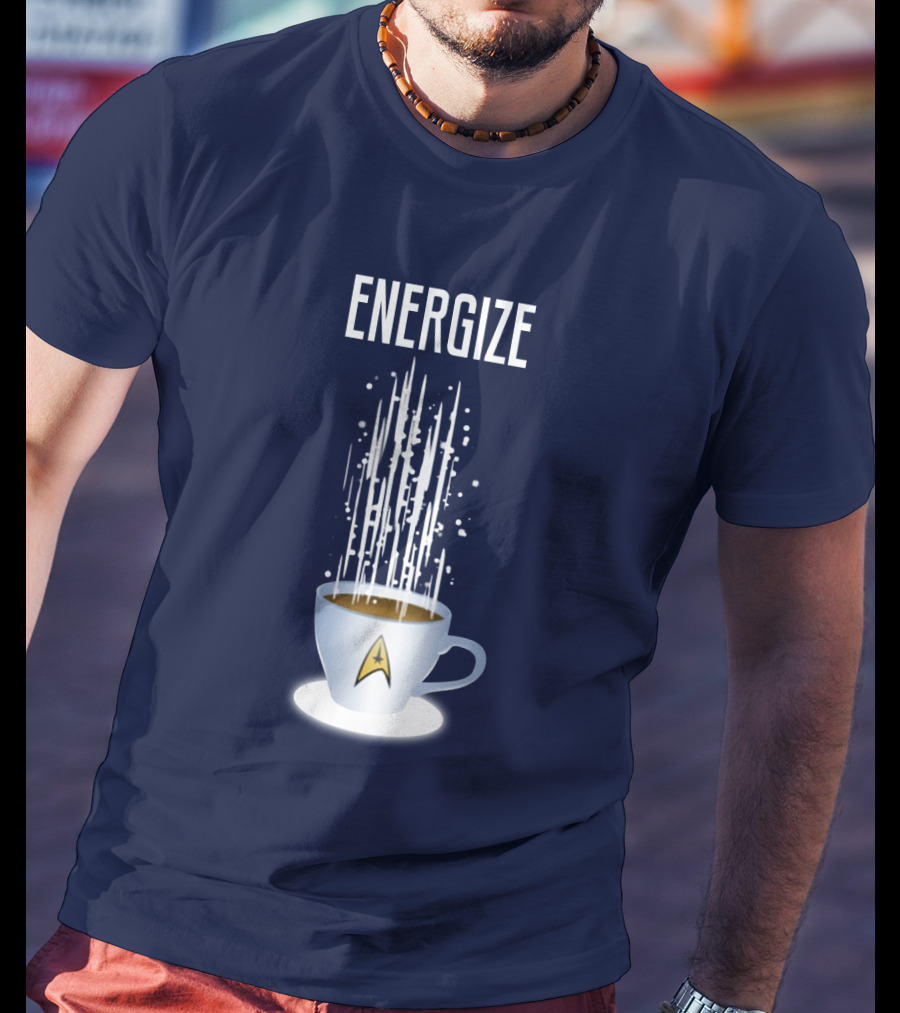 Energize Star Trek Coffee Oversized Plus Size T-Shirt