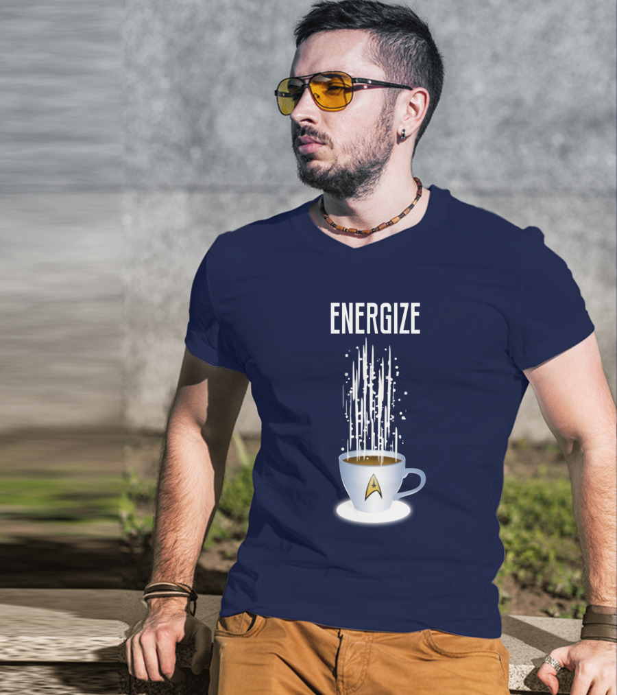 Energize Star Trek Coffee Oversized Plus Size T-Shirt