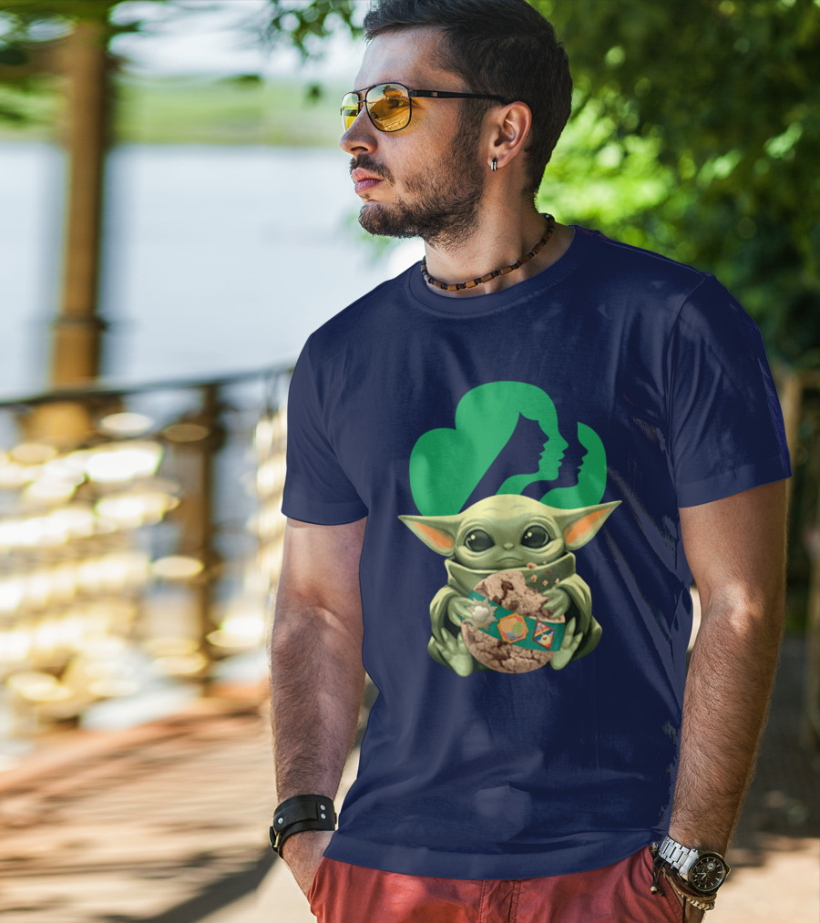Star Wars Baby Yoda Hug Girl Scout Cookie T-Shirt