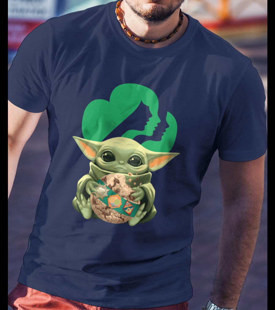 Star Wars Baby Yoda Hug Girl Scout Cookie T-Shirt