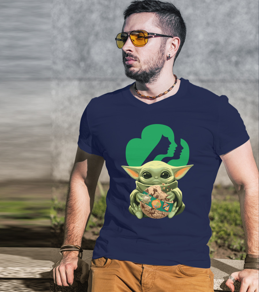 Star Wars Baby Yoda Hug Girl Scout Cookie T-Shirt