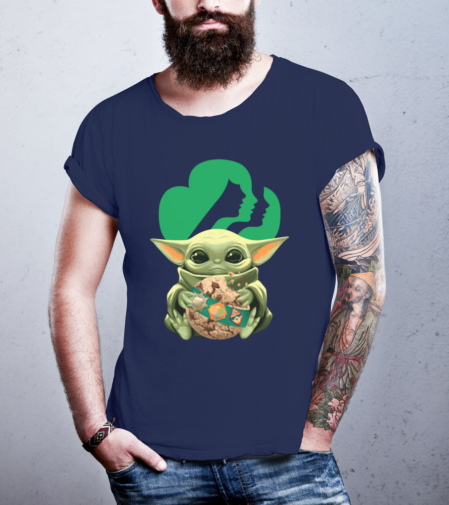 Star Wars Baby Yoda Hug Girl Scout Cookie T-Shirt