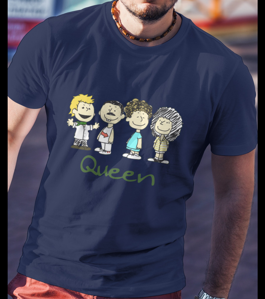 Queen Band Peanuts Snoopy And Friends Freddie Brian Roger John T-Shirt