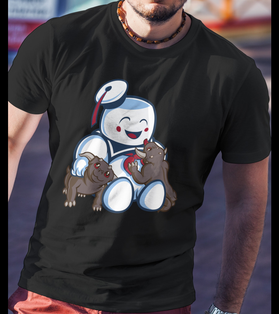 Stay Puft Marshmallow Man And Terror Dogs Ghostbusters Cuteness T-Shirt