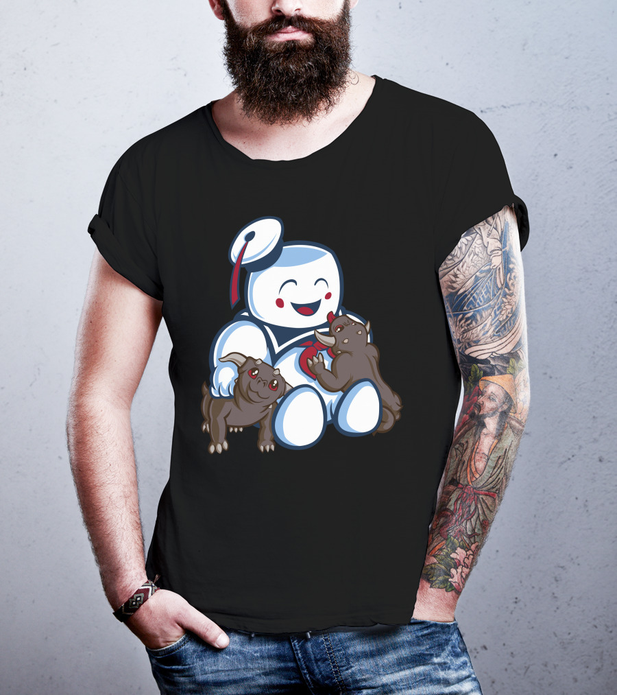 Stay Puft Marshmallow Man And Terror Dogs Ghostbusters Cuteness T-Shirt