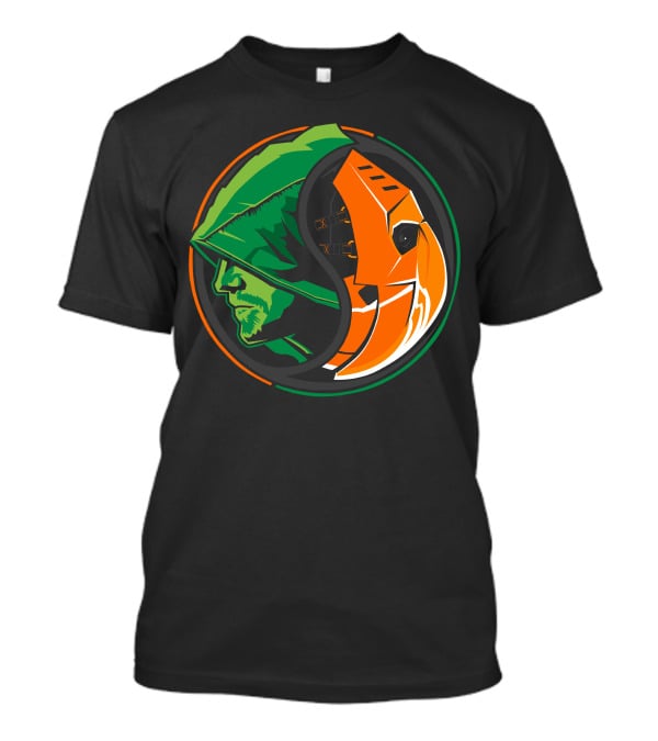 Green Arrow Slade Deathstroke Yin Yang T-Shirt