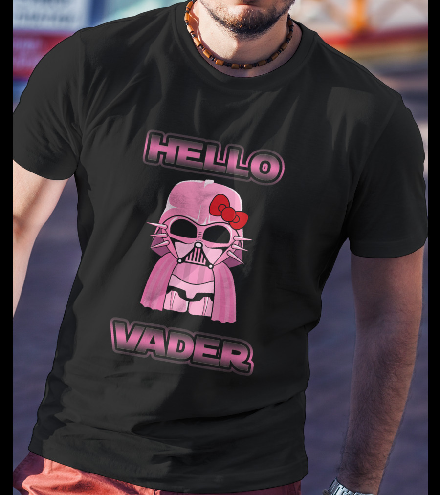 Hello Kitty Star Wars Hello Vader Pink Bow Helmet T-Shirt