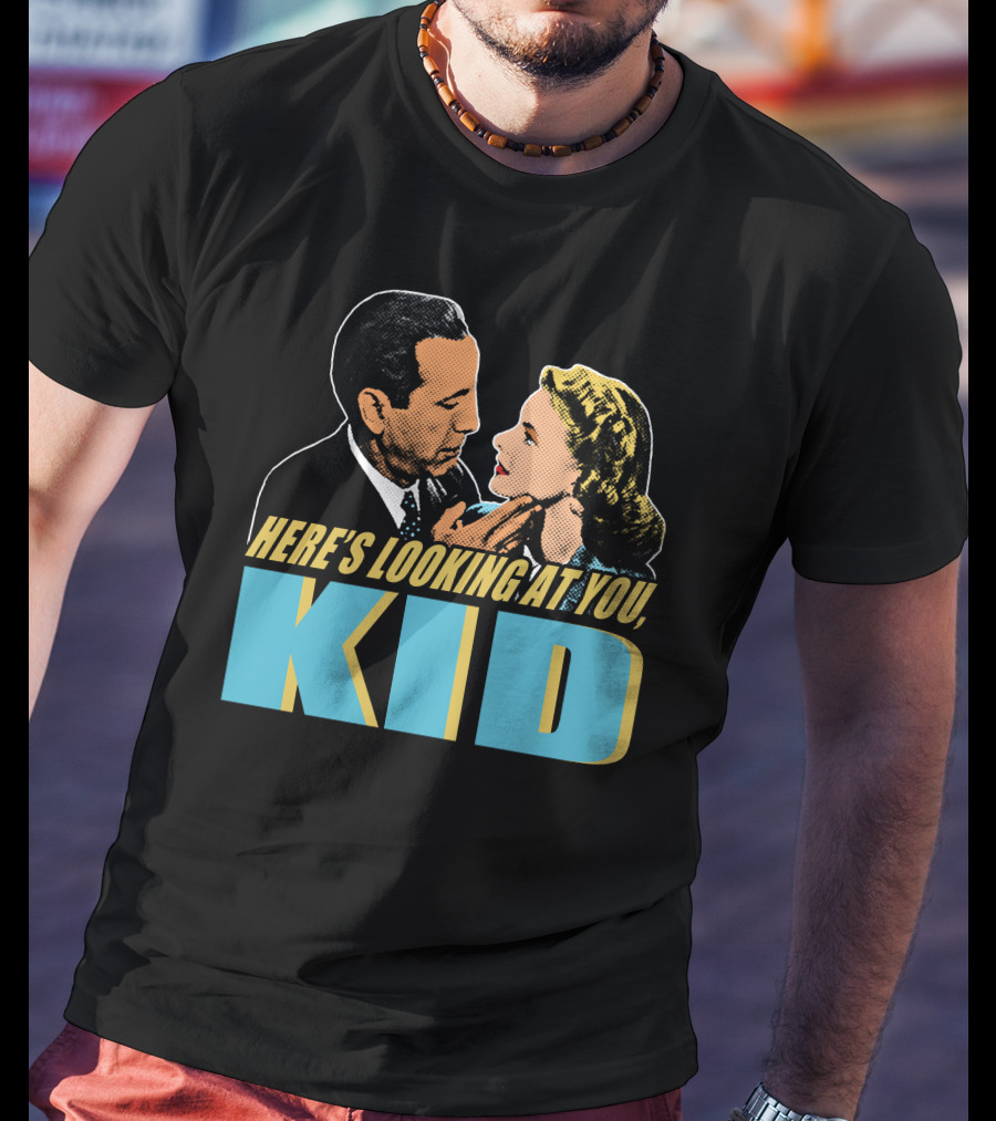 Here's Looking At You Kid Casablanca Movie Scene Retro T-Shirt