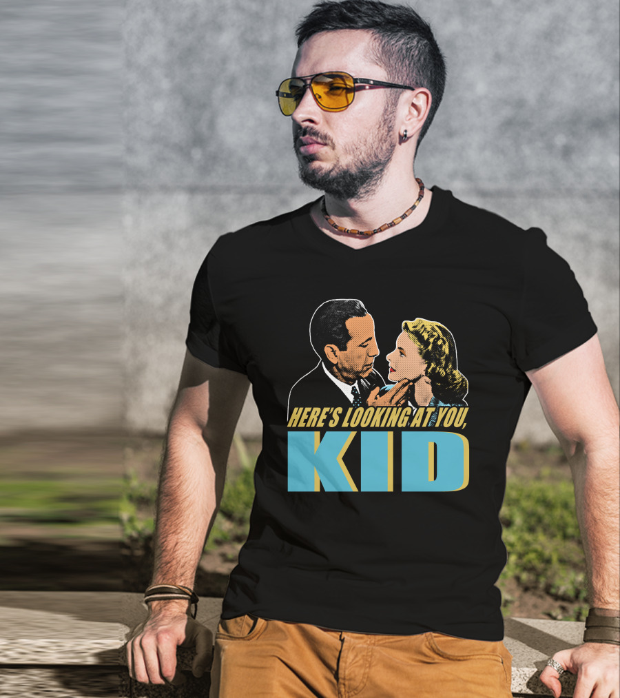 Here's Looking At You Kid Casablanca Movie Scene Retro T-Shirt
