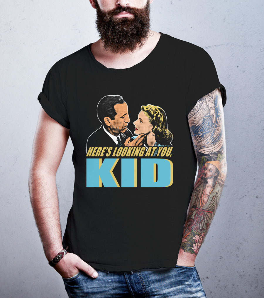 Here's Looking At You Kid Casablanca Movie Scene Retro T-Shirt