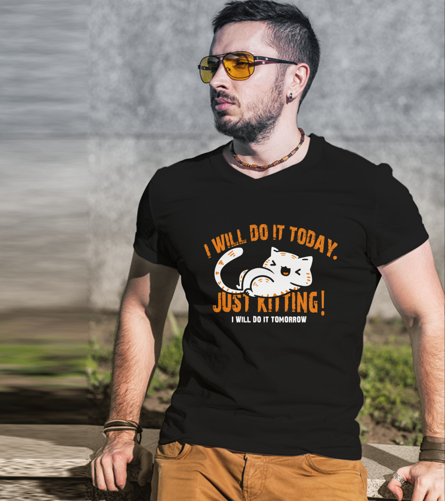 I Will Do It Today Just Kitting I Will Do It Tomorrow T-Shirt