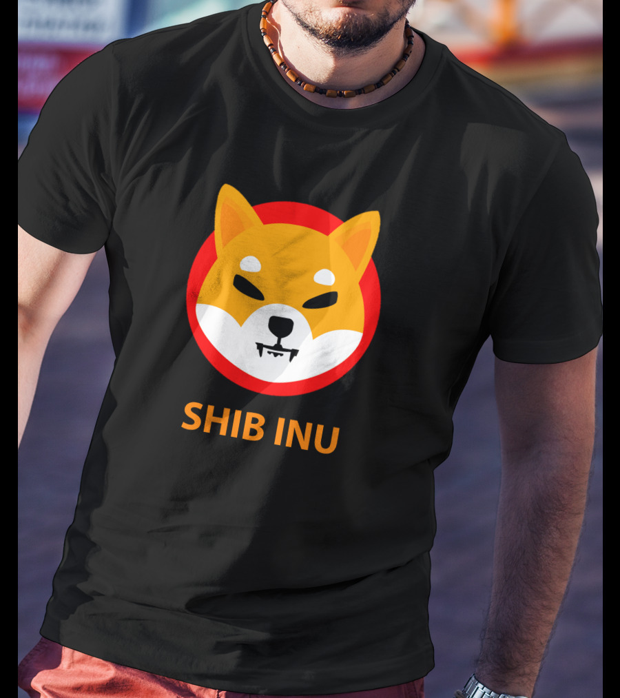 SHIB INU Coin Crypto Logo Red Circle T-Shirt