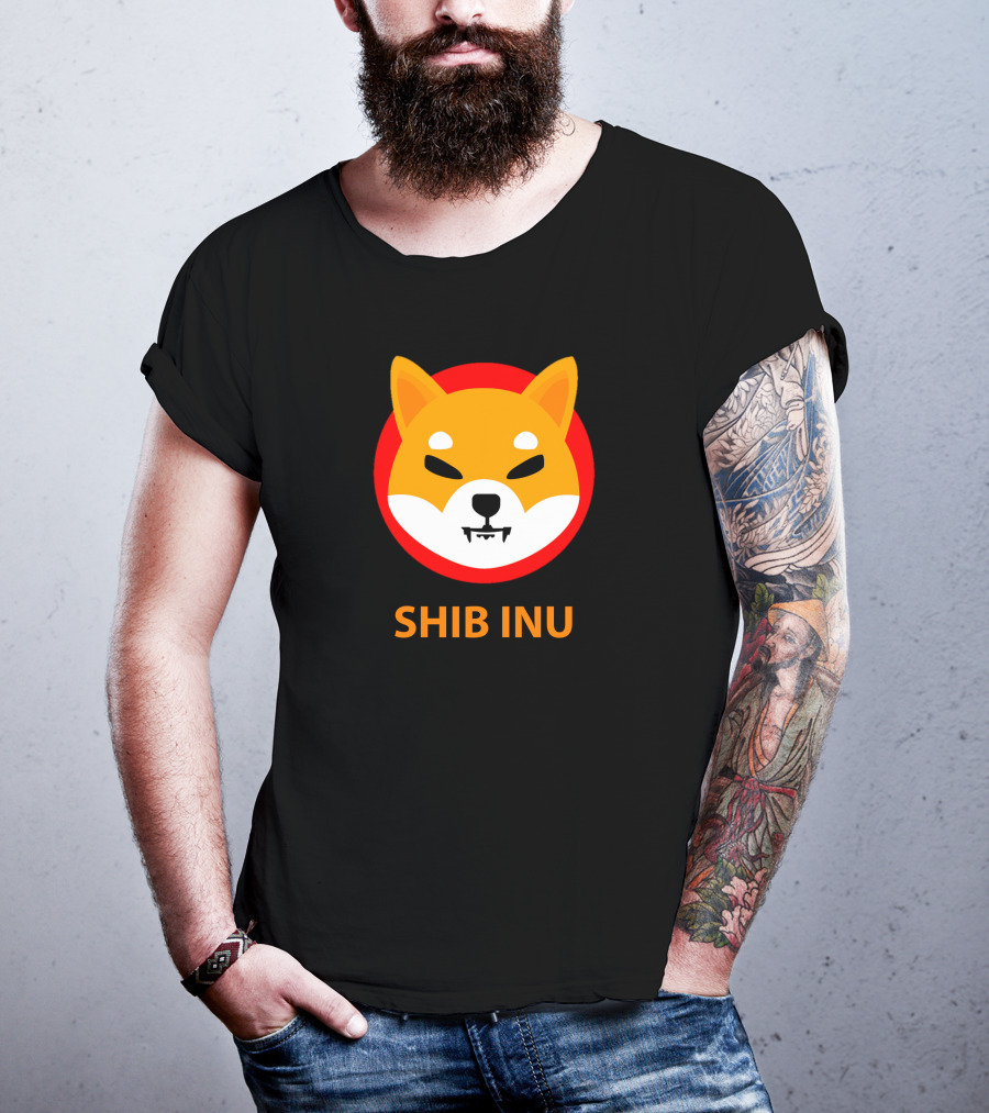 SHIB INU Coin Crypto Logo Red Circle T-Shirt