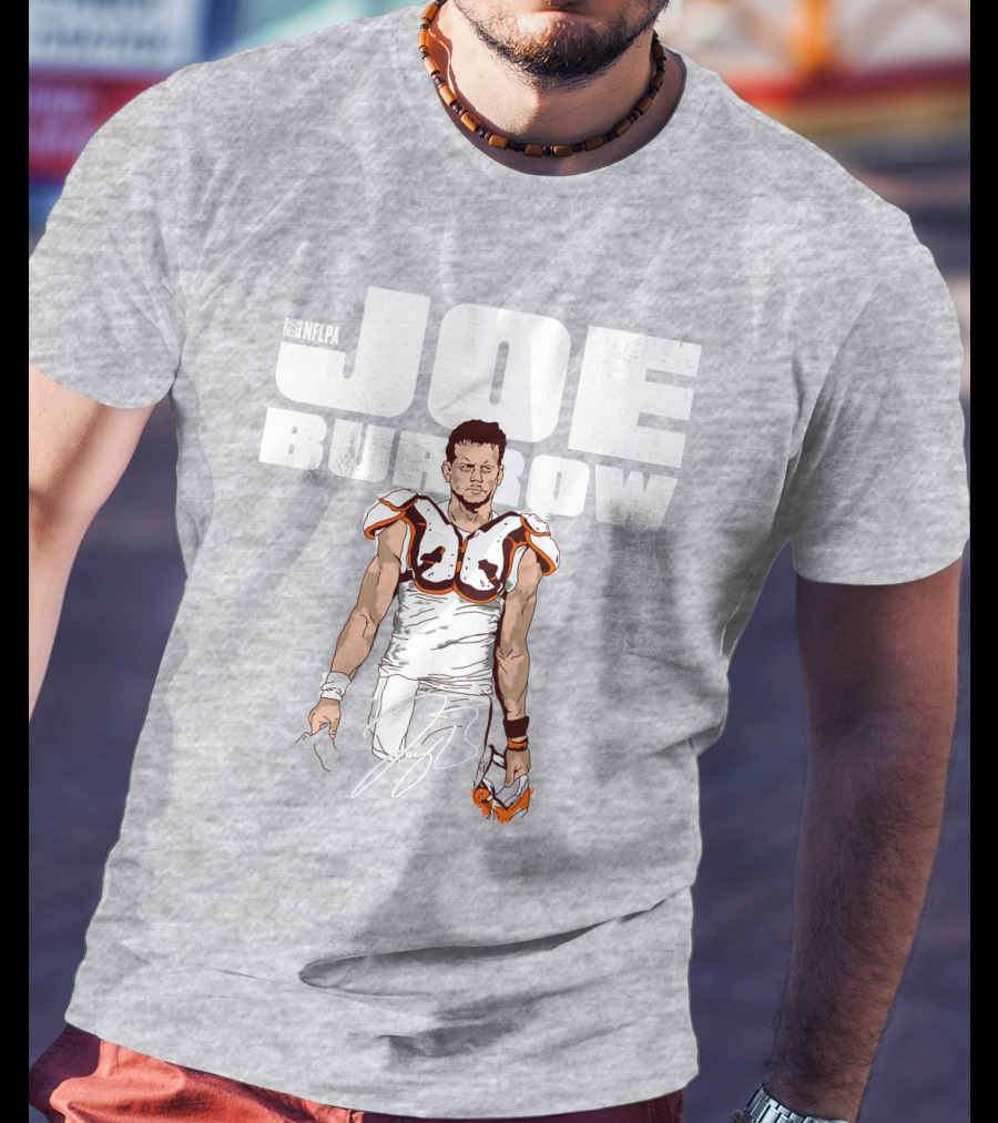 NFLPA Joe Burrow Football Pads T-Shirt