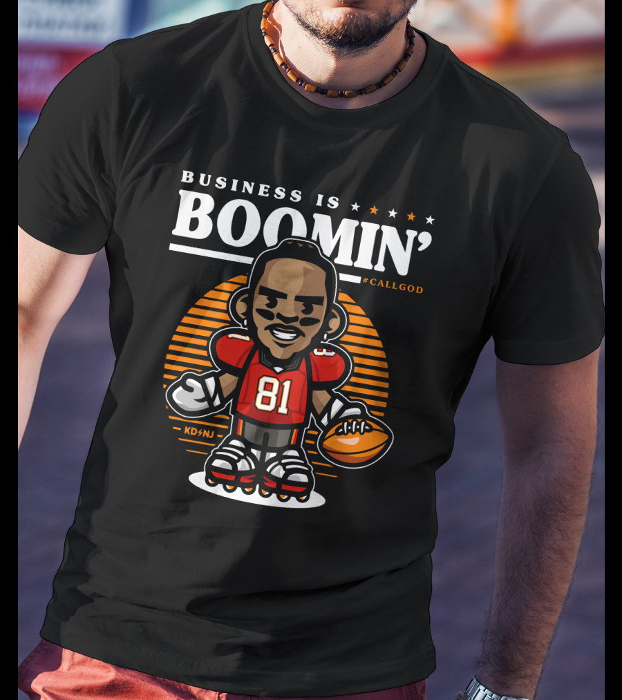 Business Is Boomin’ #CallGod 81 Football Cartoon T-Shirt